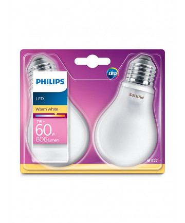 E27 - Philips LED Pære 7W - 806lm 2-pak (Lyskilder)