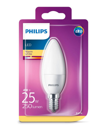 E14 - Philips LED Pære 4W - 250lm (Lyskilder)