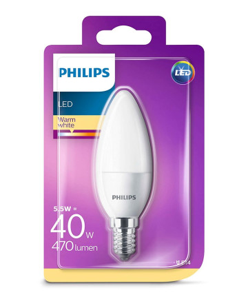 E14 - Philips LED Pære 5.5W - 470lm (Lyskilder)