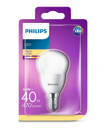 E14 - Philips LED Pære 5.5W - 470lm (Lyskilder)