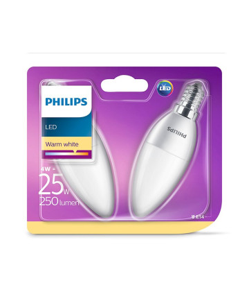 E14 - Philips LED Pære 4W - 250lm 2-pak (Lyskilder)