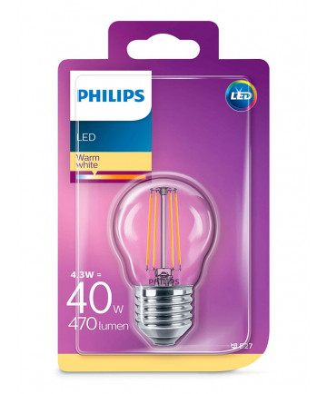E27 - Philips LED Pære 4.3W - 470lm (Lyskilder)