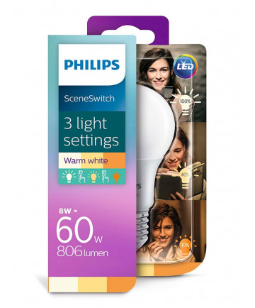 E27 - Philips LED Pære 8-5-2W - 806-320-80lm (Lyskilder)