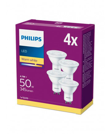 GU10 - Philips LED Spot 4.7W - 380lm 4-pak (Lyskilder)