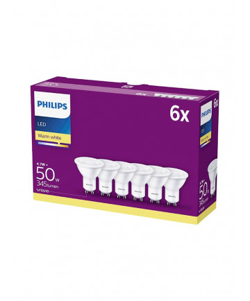 GU10 - Philips LED Spot 4.7W - 380lm 6-pak (Lyskilder)