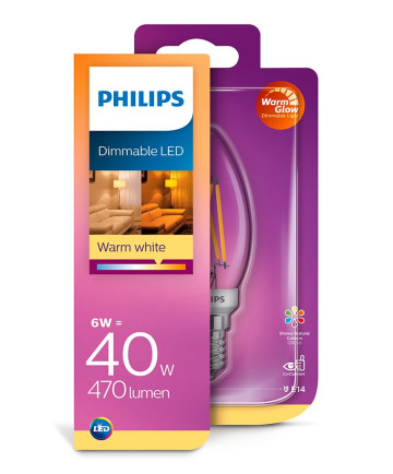 E14 - Philips LED Pære 6W - 470lm (Lyskilder)