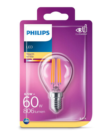 E14 - Philips LED Pære 6.5W - 806lm (Lyskilder)