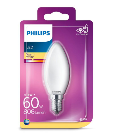 E14 - Philips LED Pære 6.5W - 806lm (Lyskilder)