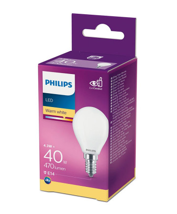 E14 - Philips LED Pære 4.3W - 470lm (Lyskilder)