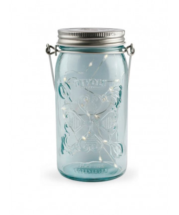 Tivoli LED Glas Lanterne - Blå glas - Jar Light