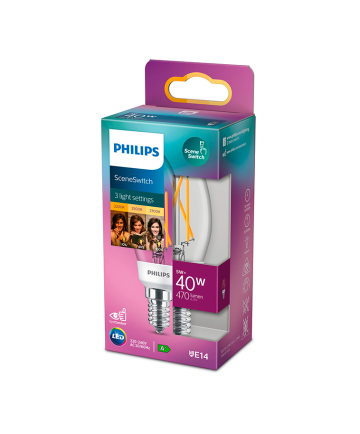 E14 - Philips SceneSwitch Kerte LED Pære 470-180-90lm
