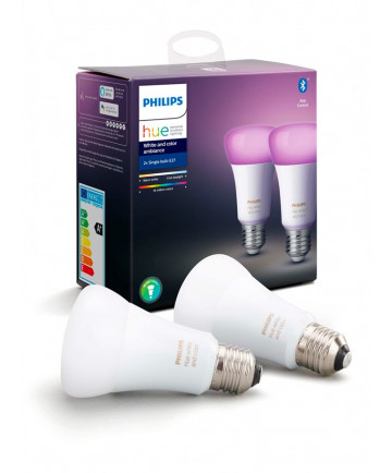 Philips Hue LED pære - E27 Farvet 2-PACK - BT