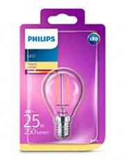 E14 - Philips LED Krone Pære - Klar - 2W - 250lm 