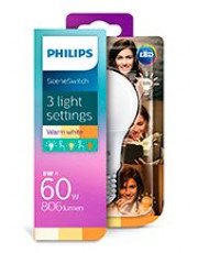 E27 - Philips SceneSwitch LED Pære 806-320-80lm 