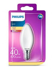 E14 - Philips LED Kerte Pære - Mat - 4.3W - 470lm 