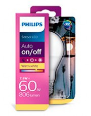 E27 - Philips On/Off Sensor LED Pære 7.5W - 806lm 
