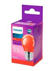 E27 - Philips LED Pære 3.1W - Rød
