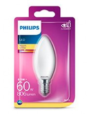 E14 - Philips LED Kerte Pære - Mat - 6.5W - 806lm 