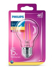 E27 - Philips LED Pære - Klar - 1.5W - 150lm 