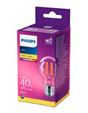 E27 - Philips LED Pære - Klar - 4.3W - 470lm 