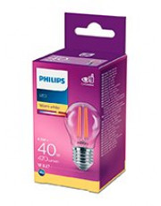 E27 - Philips LED Krone Pære - Klar - 4.3W - 470lm 