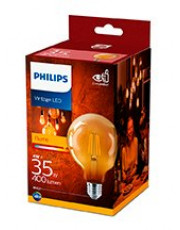 E27 - Philips Flame LED Globe Pære 4W - 400lm 