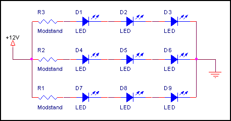 Lysdioder i serie og parallel